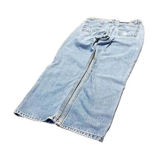 Vintage 90s Distressed Levis 505 Orange Tab Regular Straight Leg Jeans 35 x 30 - Picture 1 of 14